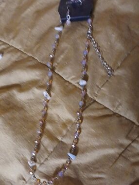 Beaded Multi-Color Necklace with White Accent Stones